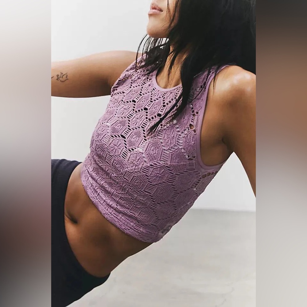 New Free People Movement Happy Camper Muscle Tank- Vanilla Fig